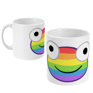 Mug with rainbow frog design