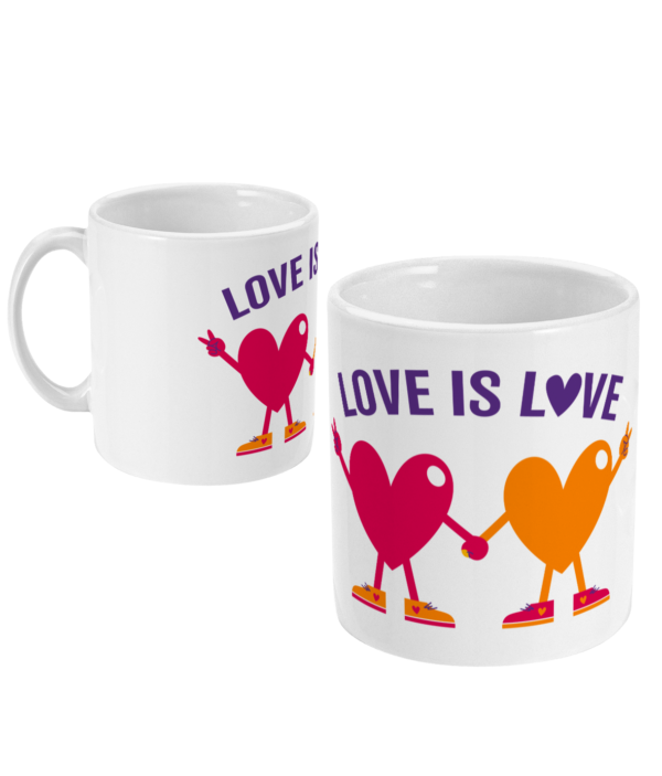 Mug with "love is love" design