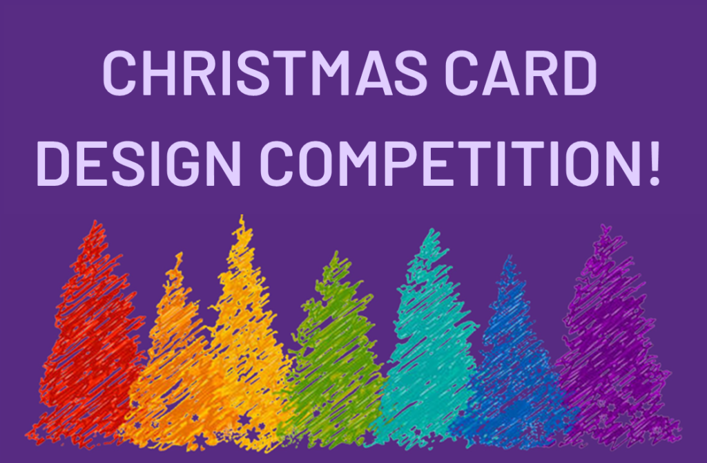 Christmas trees in pride flag colours
